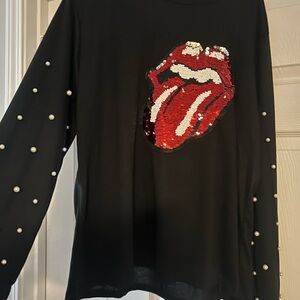 Black Women’s Shirt with Sequin Design